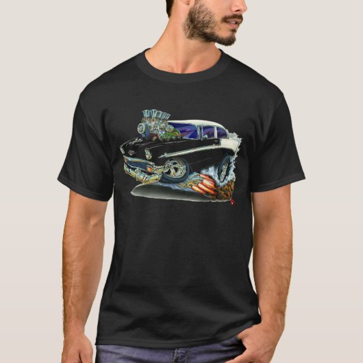 Chevy Belair Black Car 1956 T-shirt (Voorkant)
