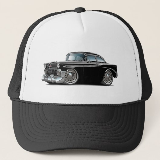 Chevy Belair Black Car 1956 Trucker Pet (Voorkant)