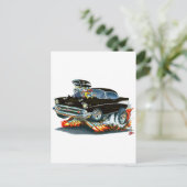 Chevy Belair Black Car 1957 Briefkaart (Staand voorkant)