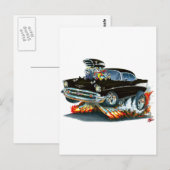 Chevy Belair Black Car 1957 Briefkaart (Voorkant / Achterkant)