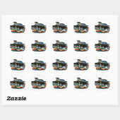 Chevy Belair Black Car 1957 Ronde Sticker (Vel)