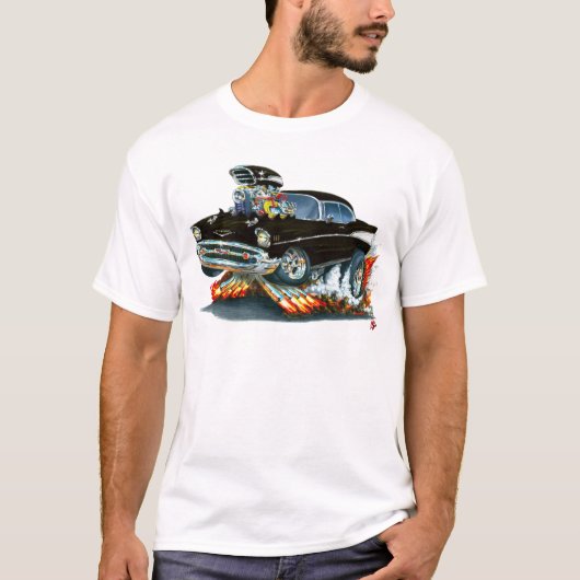 Chevy Belair Black Car 1957 T-shirt (Voorkant)