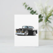 Chevy Belair Black-White 1955 Briefkaart (Staand voorkant)