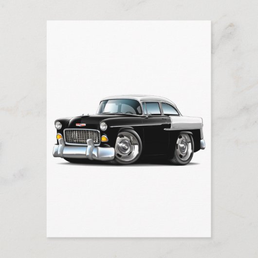Chevy Belair Black-White 1955 Briefkaart (Voorkant)