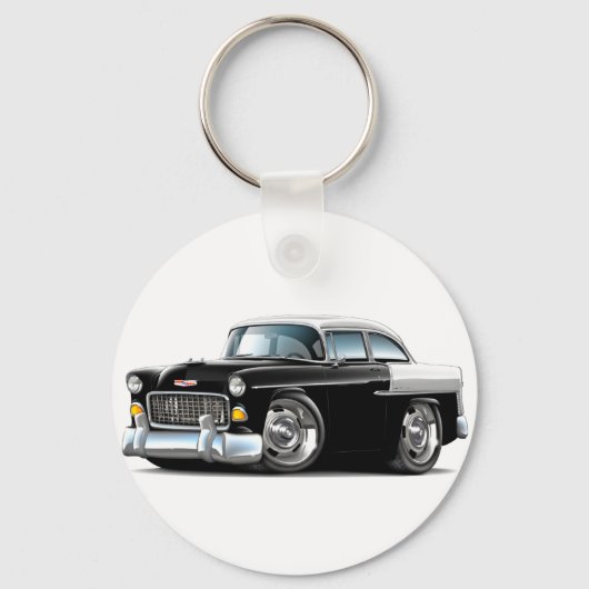 Chevy Belair Black-White 1955 Sleutelhanger (Voorkant)