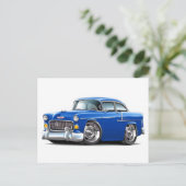 Chevy Belair Blue Car 1955 Briefkaart (Staand voorkant)