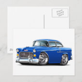 Chevy Belair Blue Car 1955 Briefkaart (Voorkant / Achterkant)