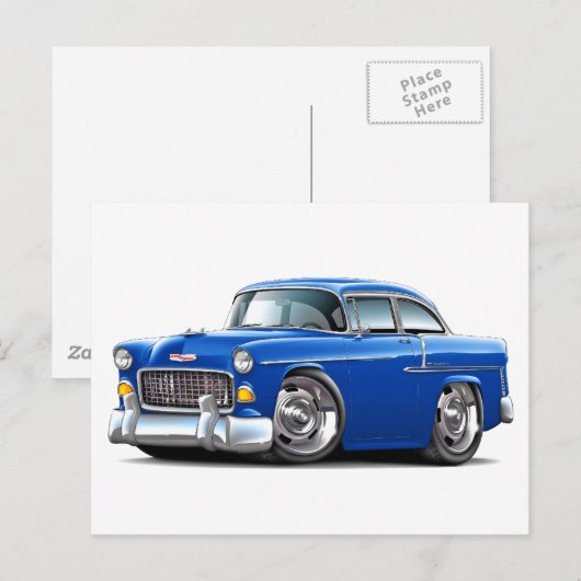 Chevy Belair Blue Car 1955 Briefkaart (Voorkant / Achterkant)