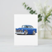 Chevy Belair Blue Car 1955 Briefkaart (Staand voorkant)