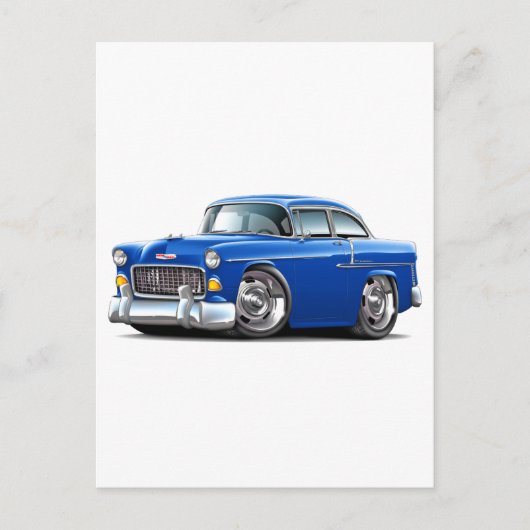 Chevy Belair Blue Car 1955 Briefkaart (Voorkant)