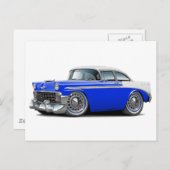 Chevy Belair Blue-White Car 1956 Briefkaart (Voorkant / Achterkant)