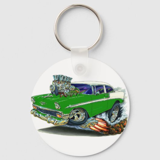 Chevy Belair Green Car 1956 Sleutelhanger (Voorkant)