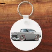 Chevy Belair grijs-witte auto uit 1956 Sleutelhanger (Voorkant)