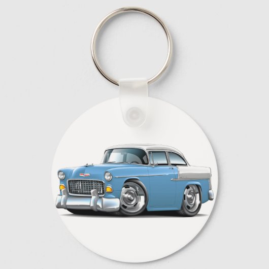 Chevy Belair Ltd Blue-White Car 1955 Sleutelhanger (Voorkant)