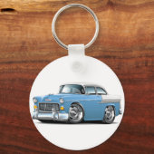 Chevy Belair Ltd Blue-White Car 1955 Sleutelhanger (Voorkant)