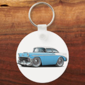 Chevy Belair Ltd Blue-White Car 1956 Sleutelhanger (Voorkant)