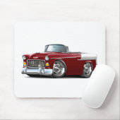 Chevy Belair Maroon-White, converteerbaar in 1955 Muismat (Met muis)