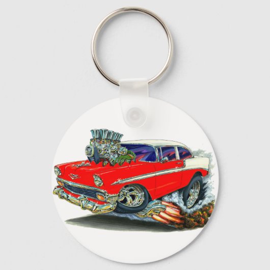 Chevy Belair Red Car 1956 Sleutelhanger (Voorkant)
