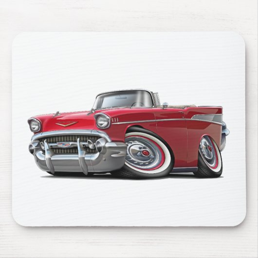 Chevy Belair Red Convertible uit 1957 Muismat (Voorkant)