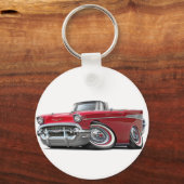 Chevy Belair Red Convertible uit 1957 Sleutelhanger (Voorkant)