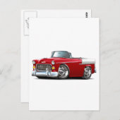 Chevy Belair Rood-White 1955-converteerbaar Briefkaart (Voorkant / Achterkant)