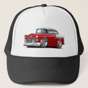 Chevy Belair Rood-Witte auto uit 1955 Trucker Pet