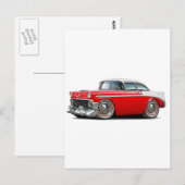 Chevy Belair Rood-Witte auto uit 1956 Briefkaart (Voorkant / Achterkant)