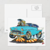 Chevy Belair Turquoise Car 1955 Briefkaart (Voorkant / Achterkant)