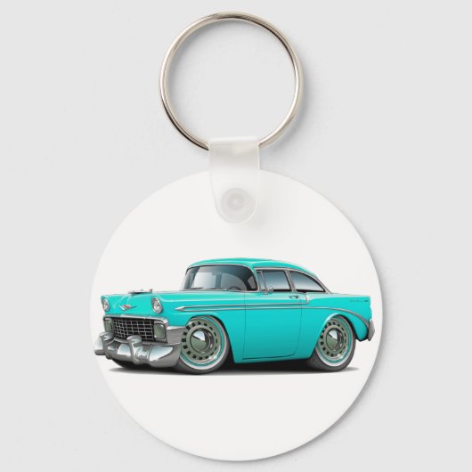 Chevy Belair Turquoise Car 1956 Sleutelhanger (Voorkant)