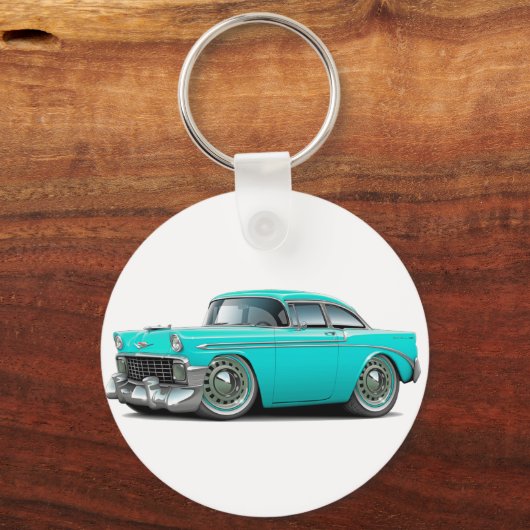 Chevy Belair Turquoise Car 1956 Sleutelhanger (Voorkant)