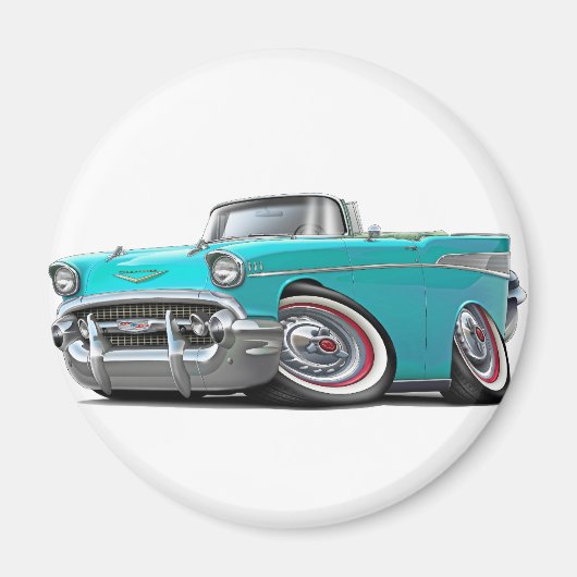 Chevy Belair Turquoise Convertible 1957 Magneet (Voorkant)