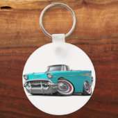 Chevy Belair Turquoise Convertible 1957 Sleutelhanger (Voorkant)