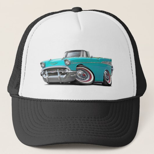 Chevy Belair Turquoise Convertible 1957 Trucker Pet (Voorkant)