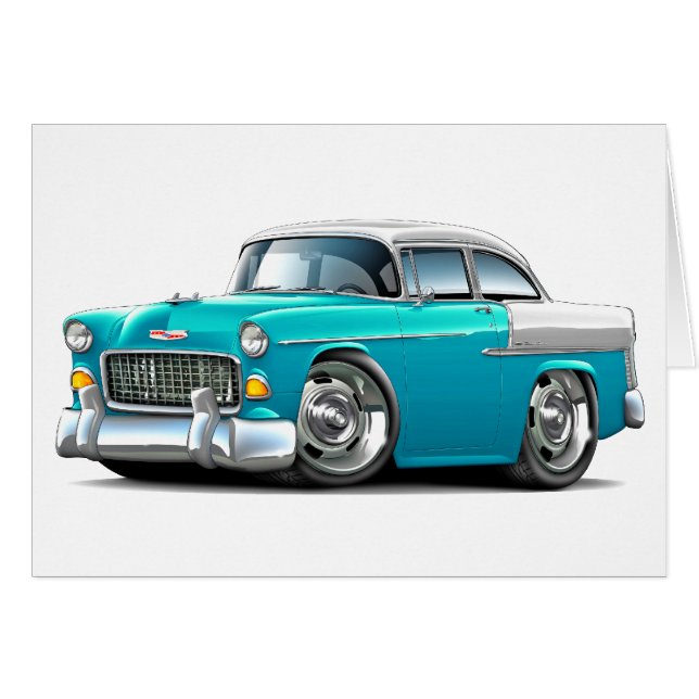 Chevy Belair Turquoise-White 1955 (Voorkant Horizontaal)