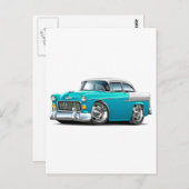 Chevy Belair Turquoise-White 1955 Briefkaart (Voorkant / Achterkant)