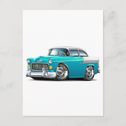 Chevy Belair Turquoise-White 1955 Briefkaart (Voorkant)