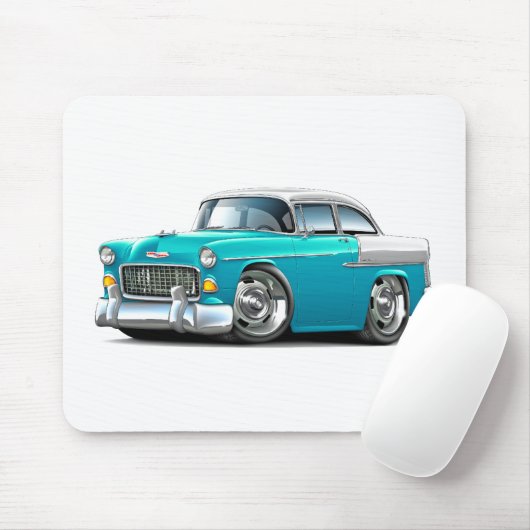 Chevy Belair Turquoise-White 1955 Muismat (Met muis)