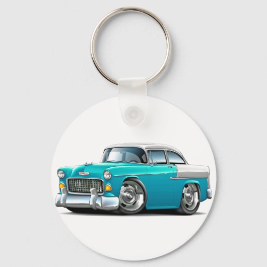 Chevy Belair Turquoise-White 1955 Sleutelhanger (Voorkant)