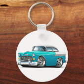Chevy Belair Turquoise-White 1955 Sleutelhanger (Voorkant)