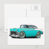 Chevy Belair Turquoise-White 1956 Briefkaart (Voorkant / Achterkant)