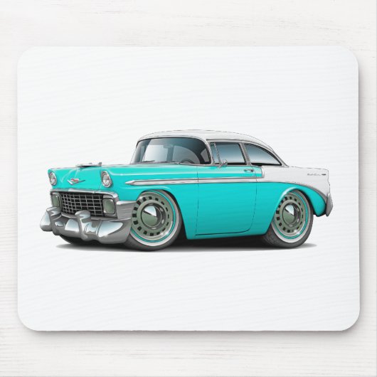 Chevy Belair Turquoise-White 1956 Muismat (Voorkant)