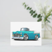 Chevy Belair Turquoise-White Convert 1955 Briefkaart (Staand voorkant)