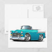 Chevy Belair Turquoise-White Convert 1955 Briefkaart (Voorkant / Achterkant)