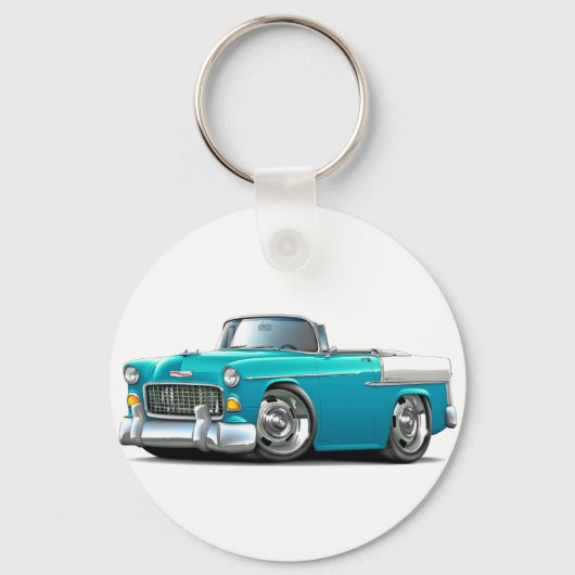 Chevy Belair Turquoise-White Convert 1955 Sleutelhanger (Voorkant)