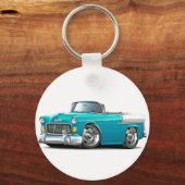 Chevy Belair Turquoise-White Convert 1955 Sleutelhanger (Voorkant)