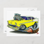 Chevy Belair Yellow Car 1956 Briefkaart (Voorkant / Achterkant)