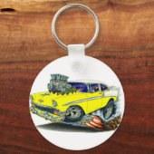 Chevy Belair Yellow Car 1956 Sleutelhanger (Voorkant)
