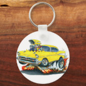 Chevy Belair Yellow Car 1957 Sleutelhanger (Voorkant)