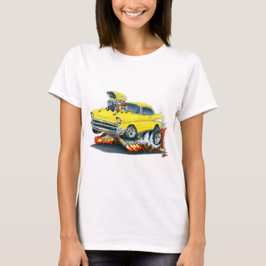Chevy Belair Yellow Car 1957 T-shirt (Voorkant)