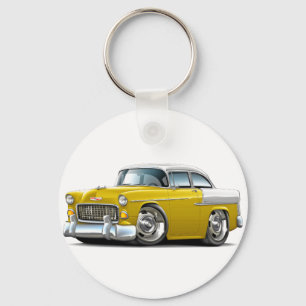 Chevy Belair Yellow-White Car 1955 Sleutelhanger